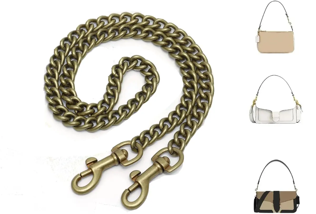 OAikor Iron Flat Antique Gold Bag Chain Extender 60cm (24") | Durable Purse Chain for Handbags - main product image