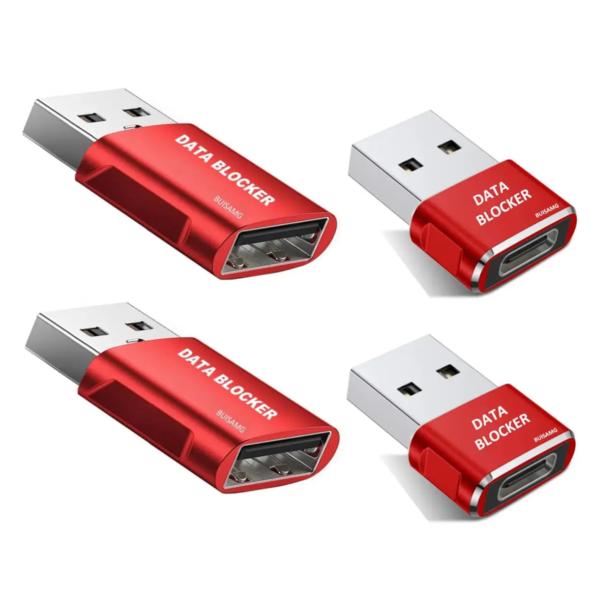 BUISAMG USB C Data Blocker 4-Pack | Protects Against Juice Jacking - main product image