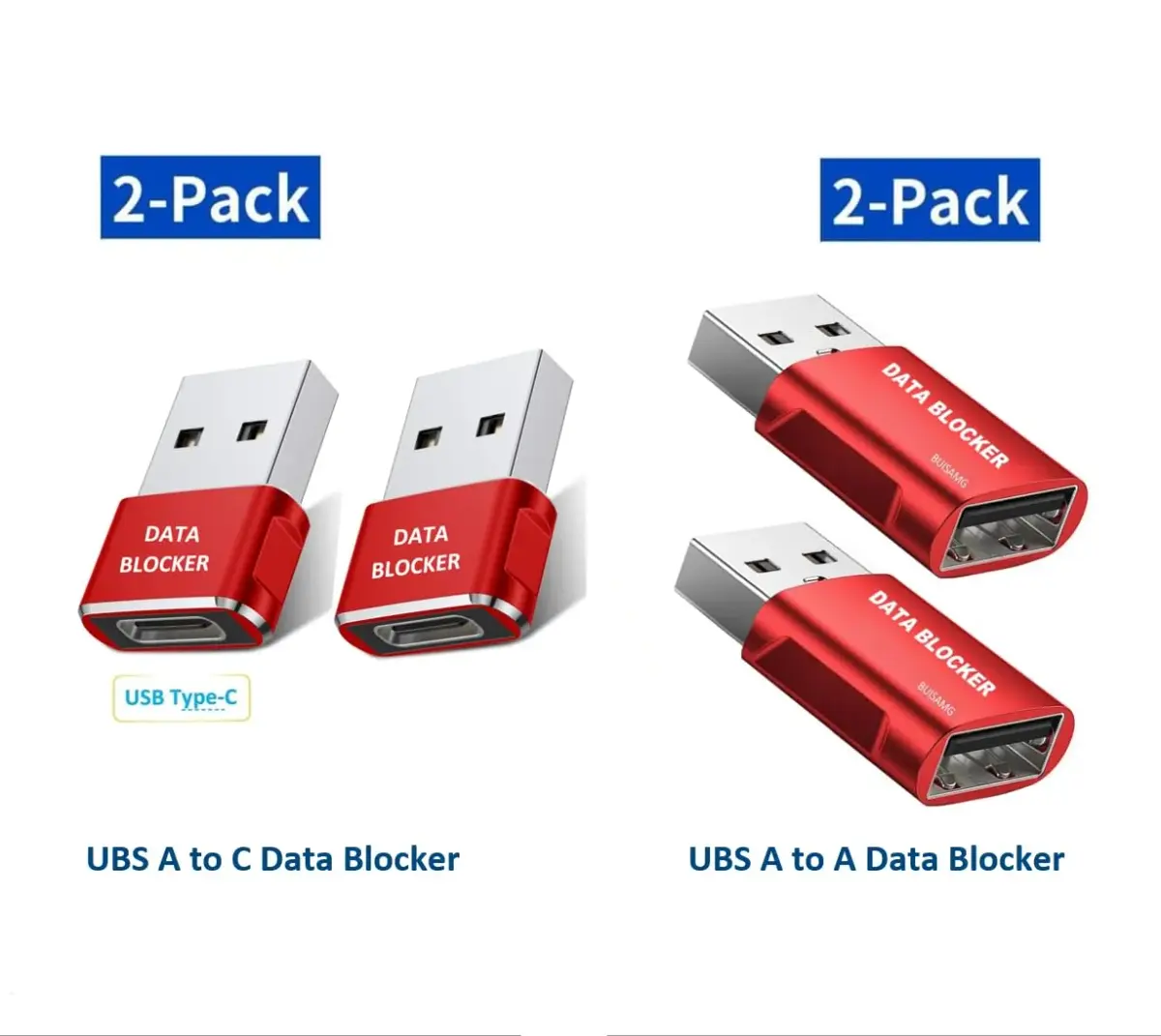 BUISAMG USB C Data Blocker 4-Pack | Protects Against Juice Jacking - view 2