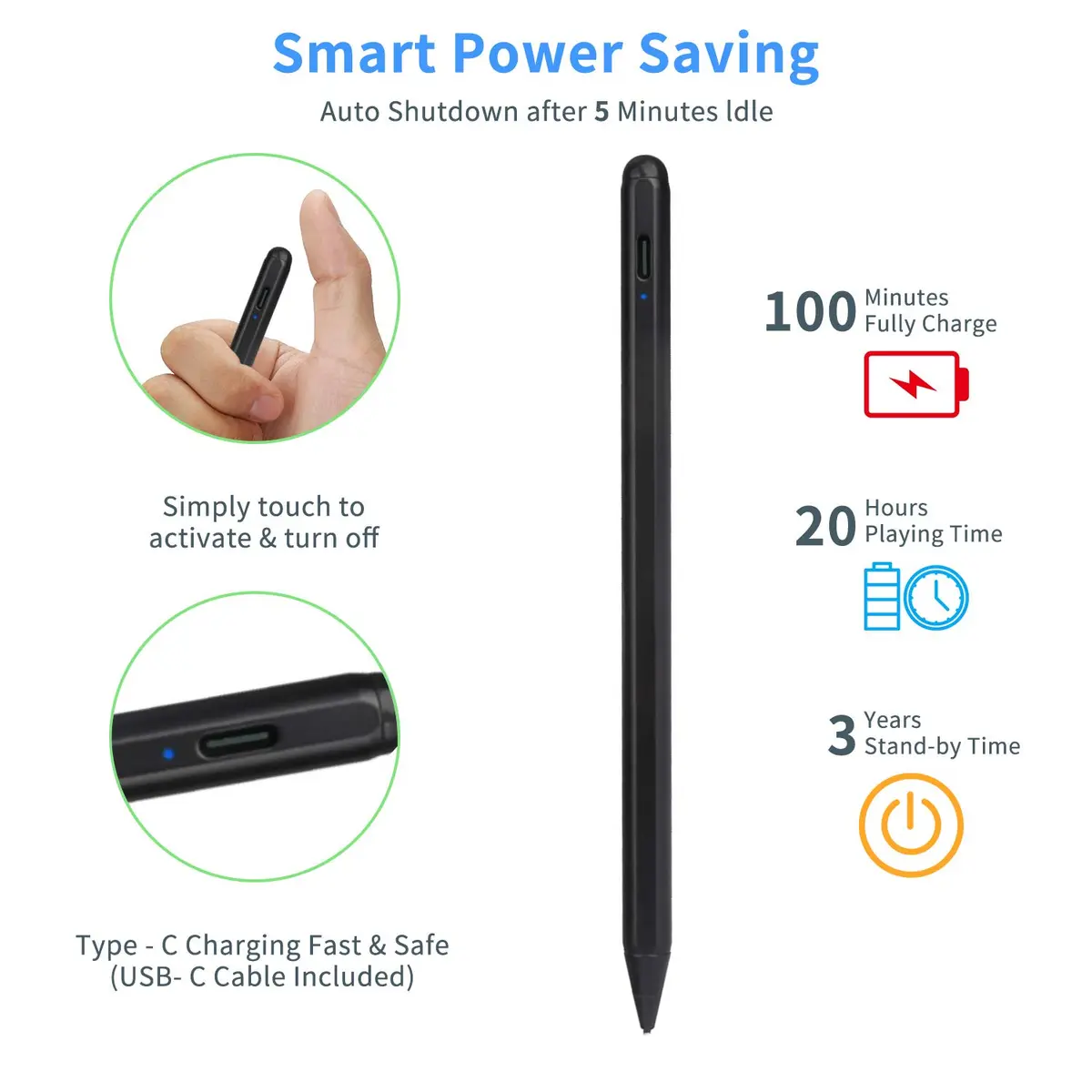 EVACH Active Stylus Pen for HP Envy X360 Convertible 15.6" Laptop | 1.5mm Fine Tip, 20-Hour Battery - view 5