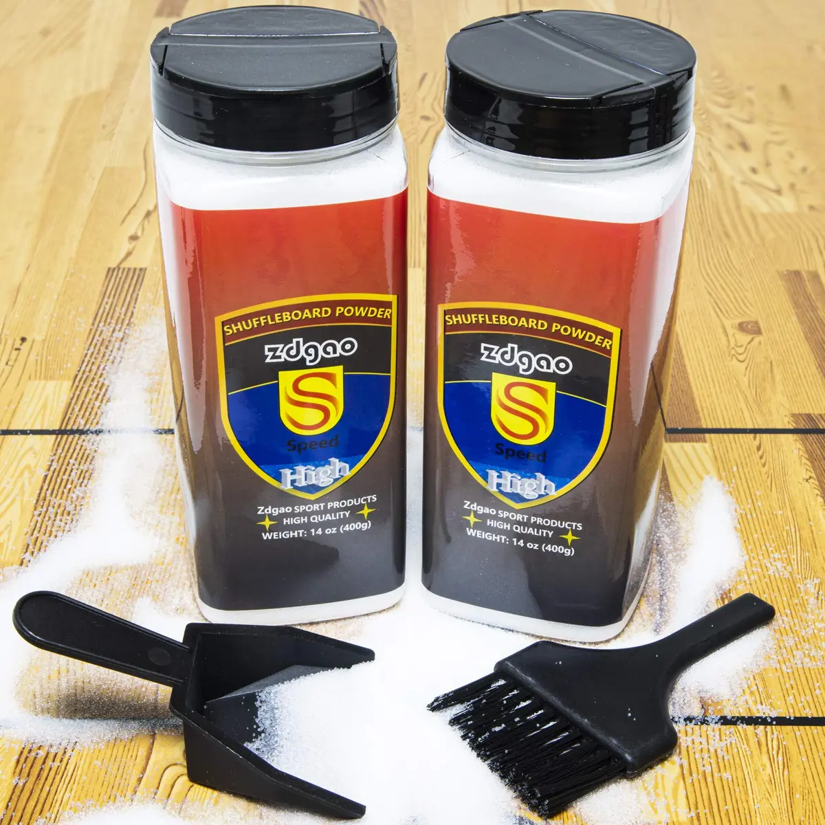 YDDS Shuffleboard Sand - Shuffleboard Wax with Mini Dustpan & Brush | High-Speed Silicone Powder for 18-22ft Tables - main product image