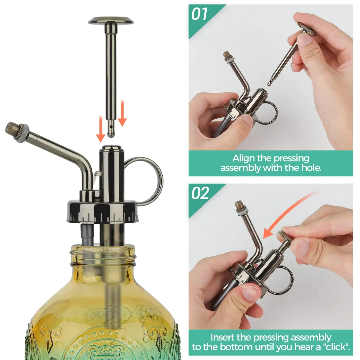 T4U Glass Plant Mister 200ML | Vintage Spray Bottle for Indoor & Outdoor Plants - view 3