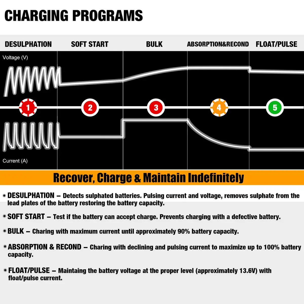 MOTOPOWER 12V 1000mA Automatic Battery Charger & Maintainer | Compact & Durable with Timer Protection - view 6