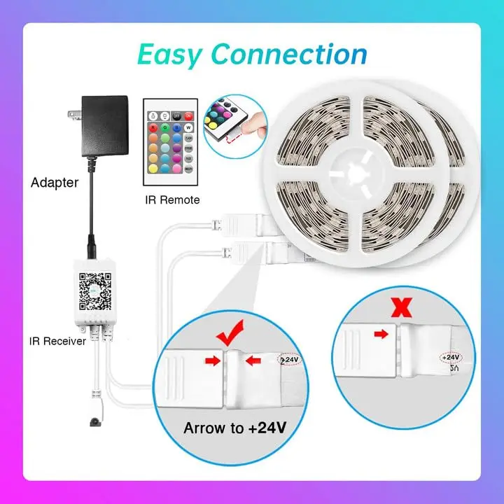 TJOY LED Lights for Bedroom 100ft RGB Color Changing LED Strip Lighting | Music Sync & App Control - view 8