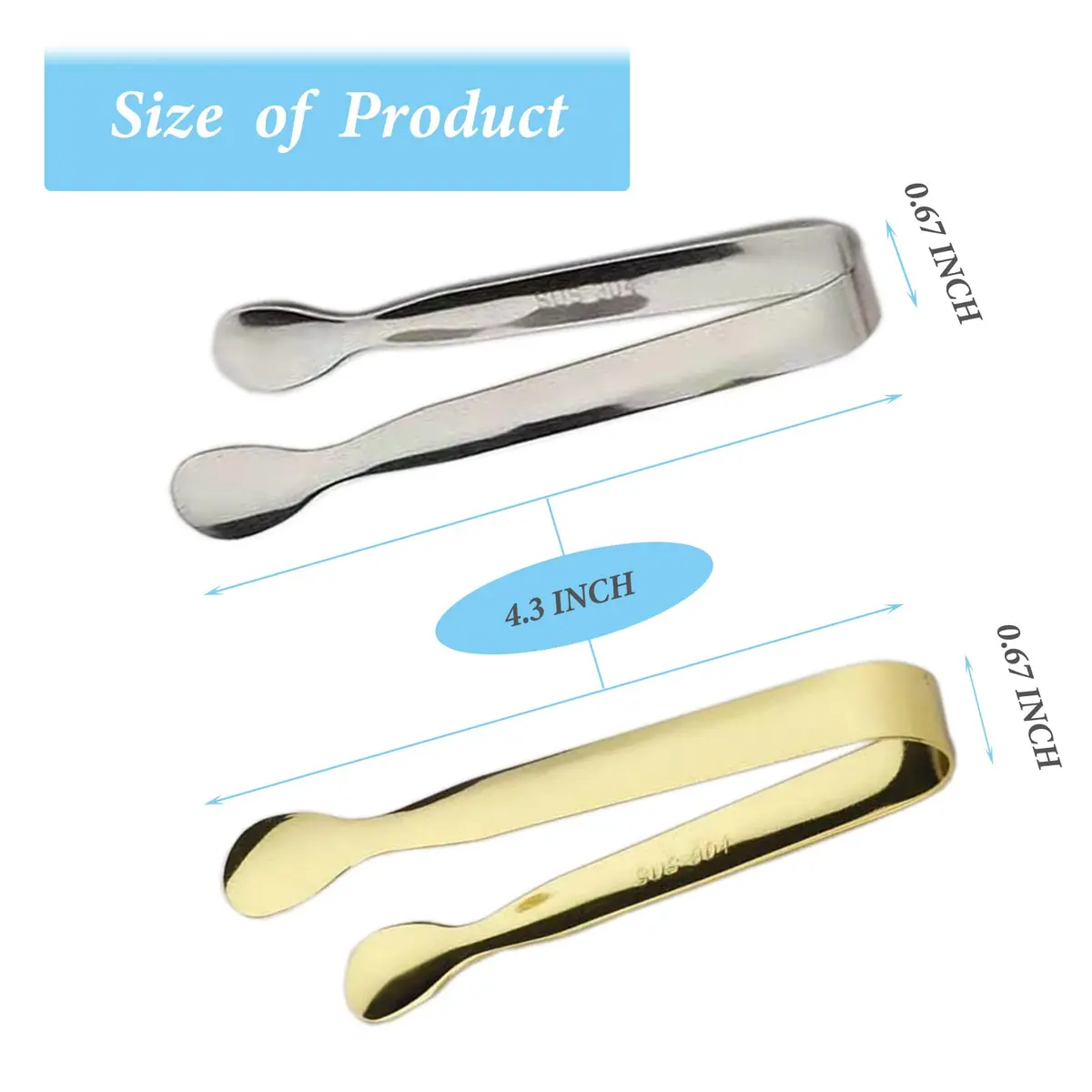 Sunenlyst 6PCS Mini Sugar Tongs 13cm (4.25 Inch) | Stainless Steel Appetizer Tongs for Parties - view 2