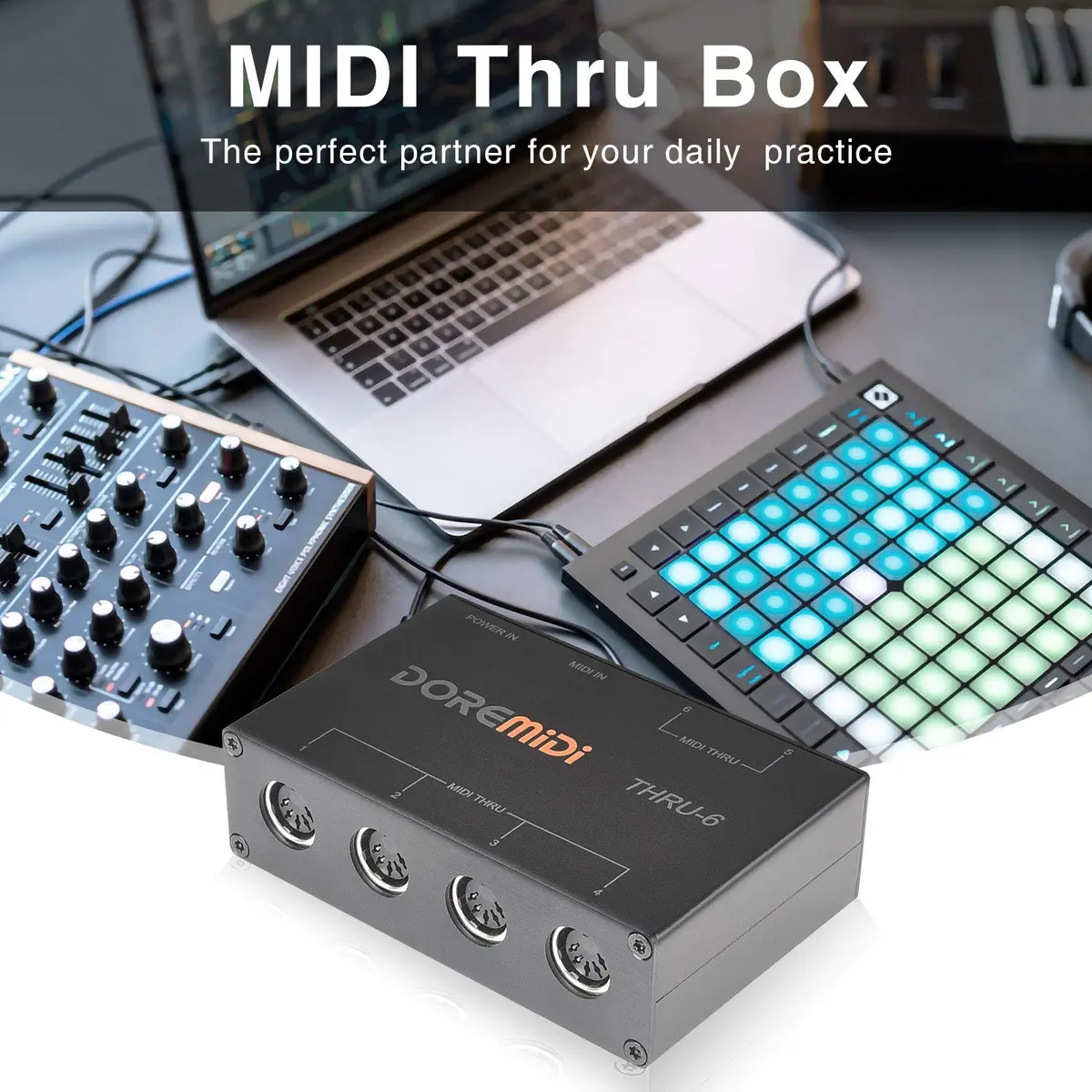Camola MIDI Thru 6 Box USB MIDI Interface 1-in 6-out | High-speed MIDI Splitter for Studio & Live - view 2