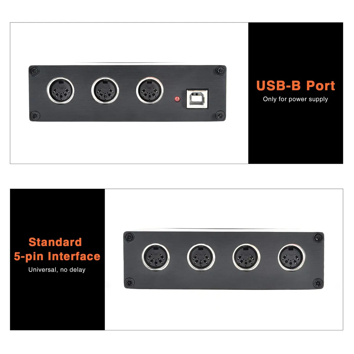 Camola MIDI Thru 6 Box USB MIDI Interface 1-in 6-out | High-speed MIDI Splitter for Studio & Live - view 4