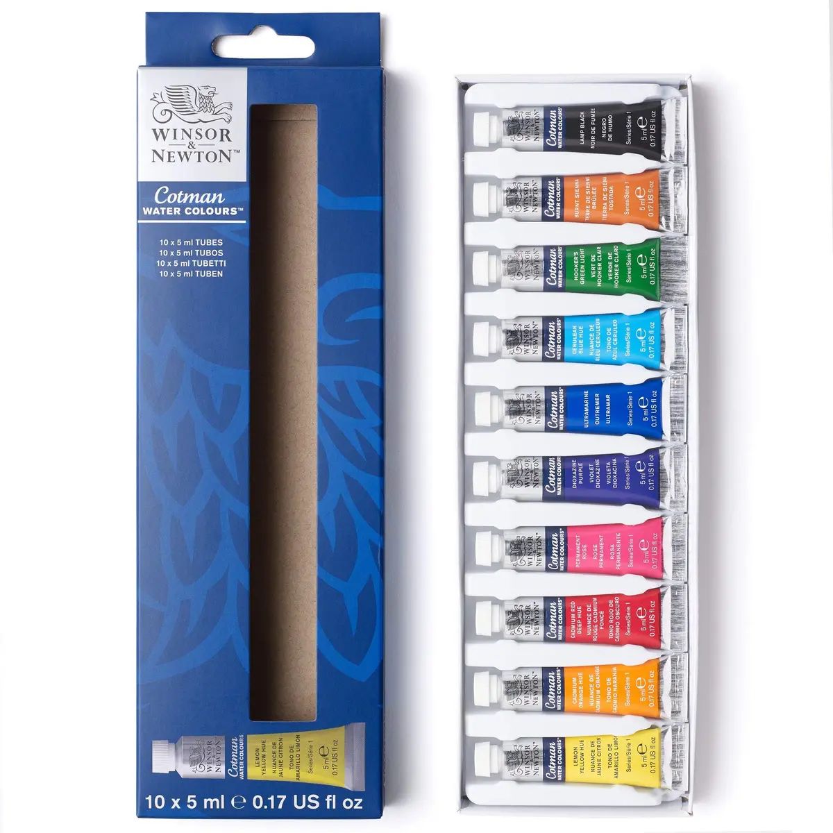 Winsor & Newton Cotman Watercolor Paint Set, 10 Colors, 5ml (0.17-oz) Tubes | High Transparency & Lightfastness for Beginners - main product image