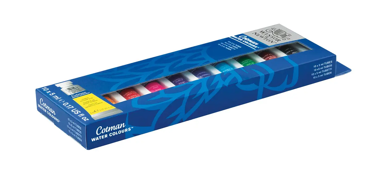 Winsor & Newton Cotman Watercolor Paint Set, 10 Colors, 5ml (0.17-oz) Tubes | High Transparency & Lightfastness for Beginners - view 3