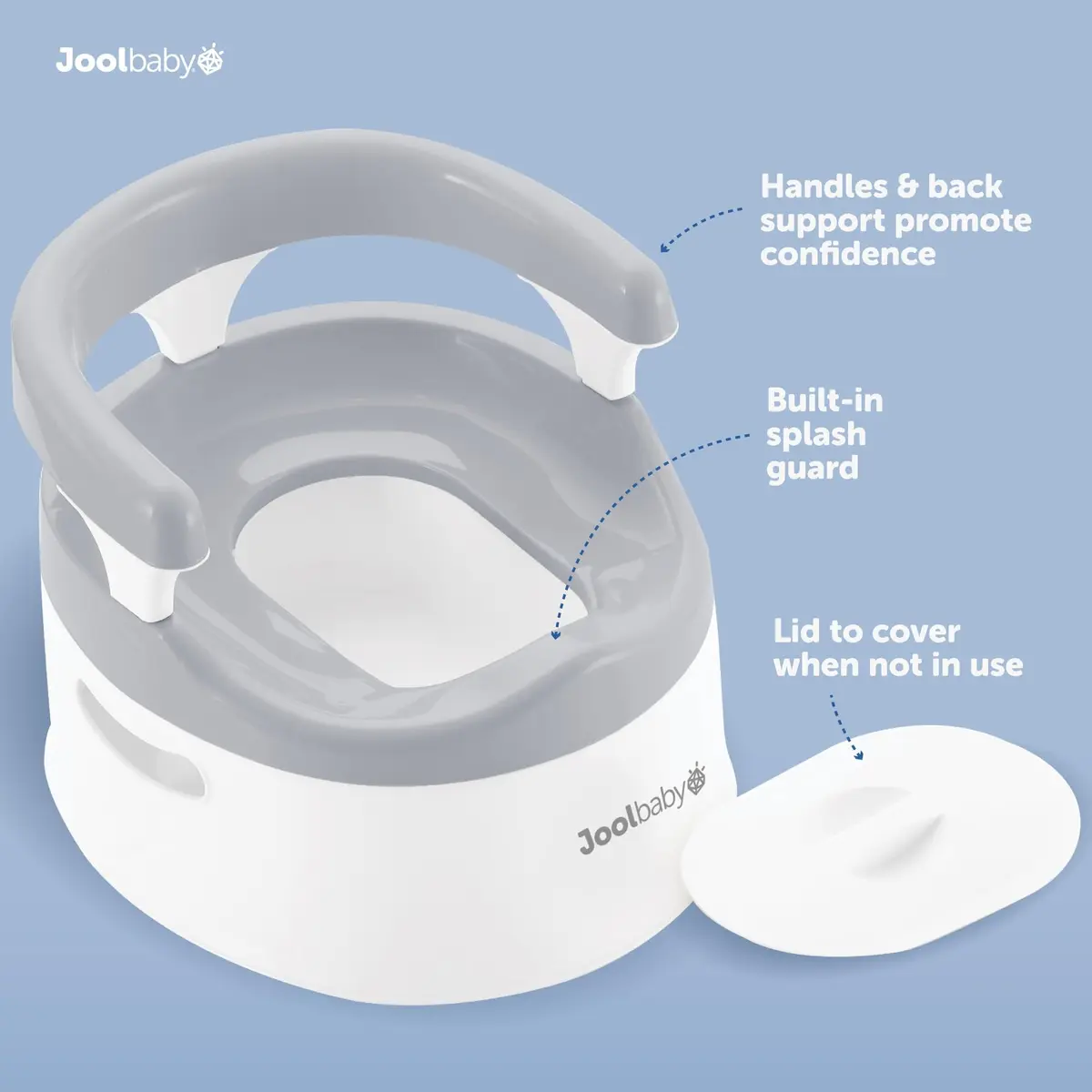 Jool Baby Potty Chair for Toddler Toilet Training | Splash Guard & Back Support (Gray) | Lightweight & Sturdy - view 3