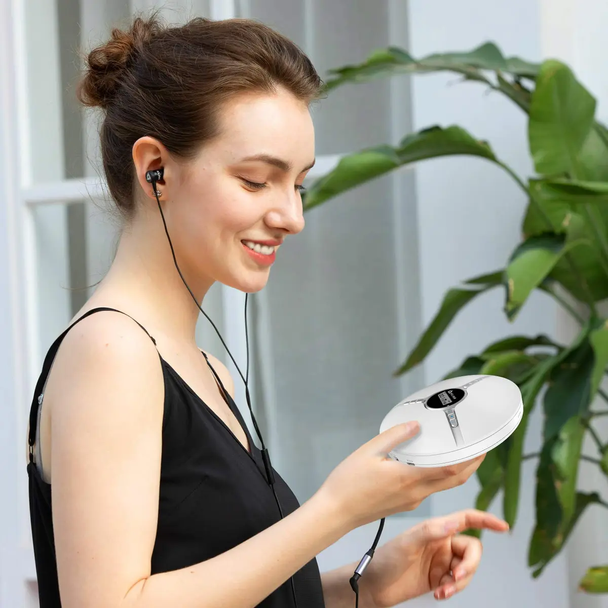 KLIM Discman Portable CD Player with Headphones, Built-in Battery, White | Anti-Skip Protection for Car & Home Use - view 4