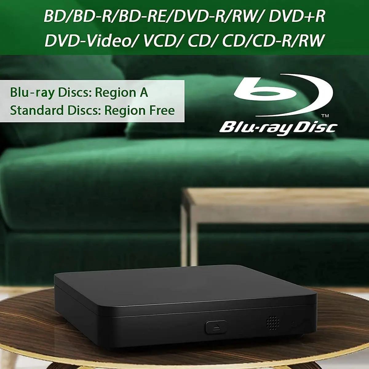 DID A R Blu Ray DVD Player | Full HD 1080P, Region A Blu-Rays & DVDs, Compact Design - view 6