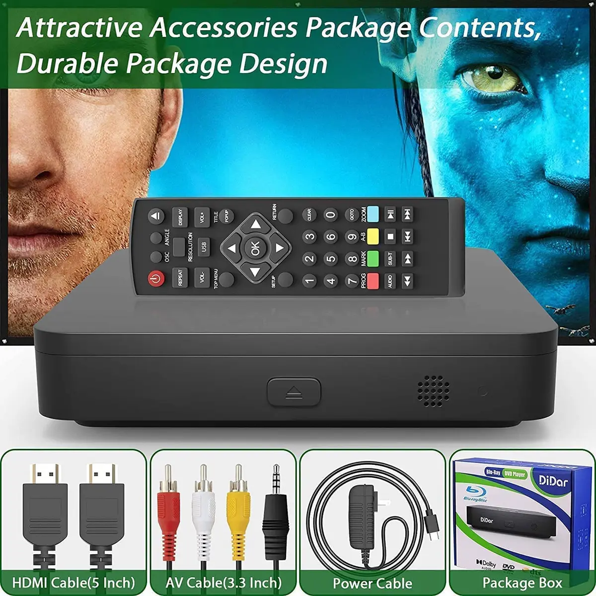 DID A R Blu Ray DVD Player | Full HD 1080P, Region A Blu-Rays & DVDs, Compact Design - view 8