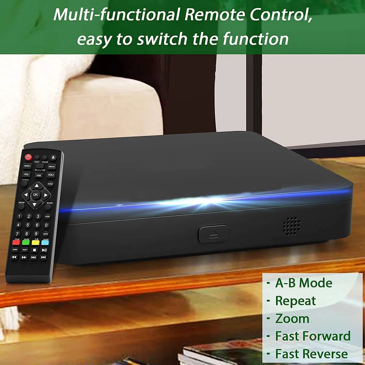 DID A R Blu Ray DVD Player | Full HD 1080P, Region A Blu-Rays & DVDs, Compact Design - view 9