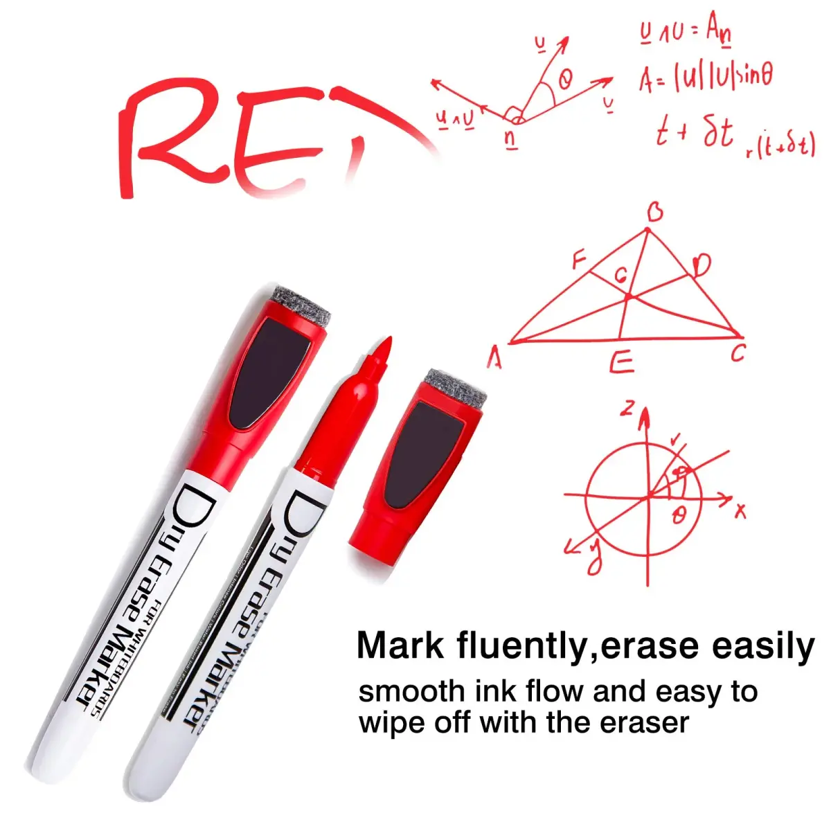 Volcanics Magnetic Dry Erase Markers, Fine Tip, 10 Colors, 12-Pack | Smooth Ink Flow for Students & Office - view 7