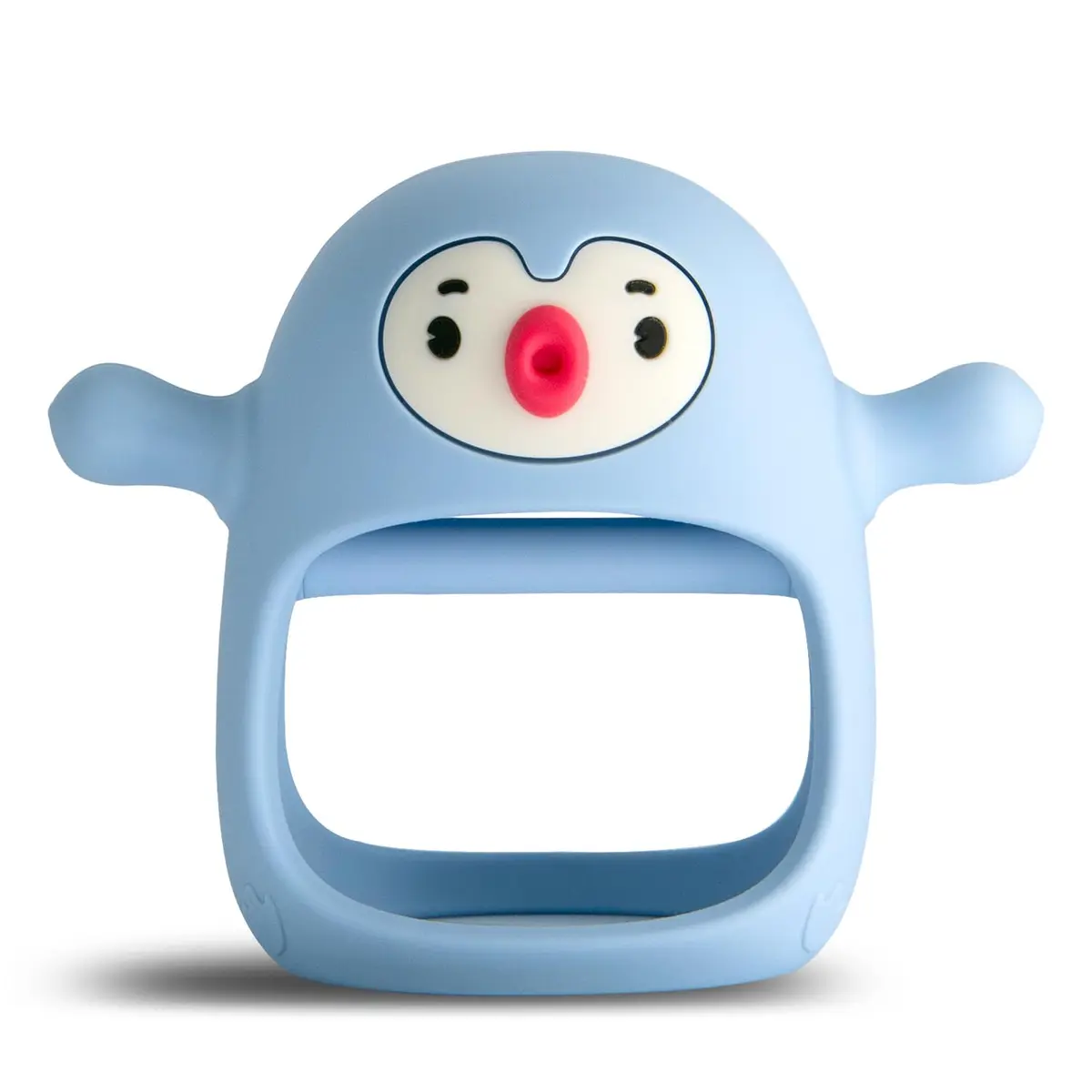Smily Mia Baby Teething Toys for 0-6Months | Penguin Teether | Hand Teether | Teething Mittens | Light Blue - main product image