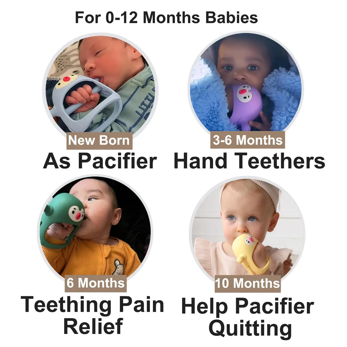 Smily Mia Baby Teething Toys for 0-6Months | Penguin Teether | Hand Teether | Teething Mittens | Light Blue - view 2