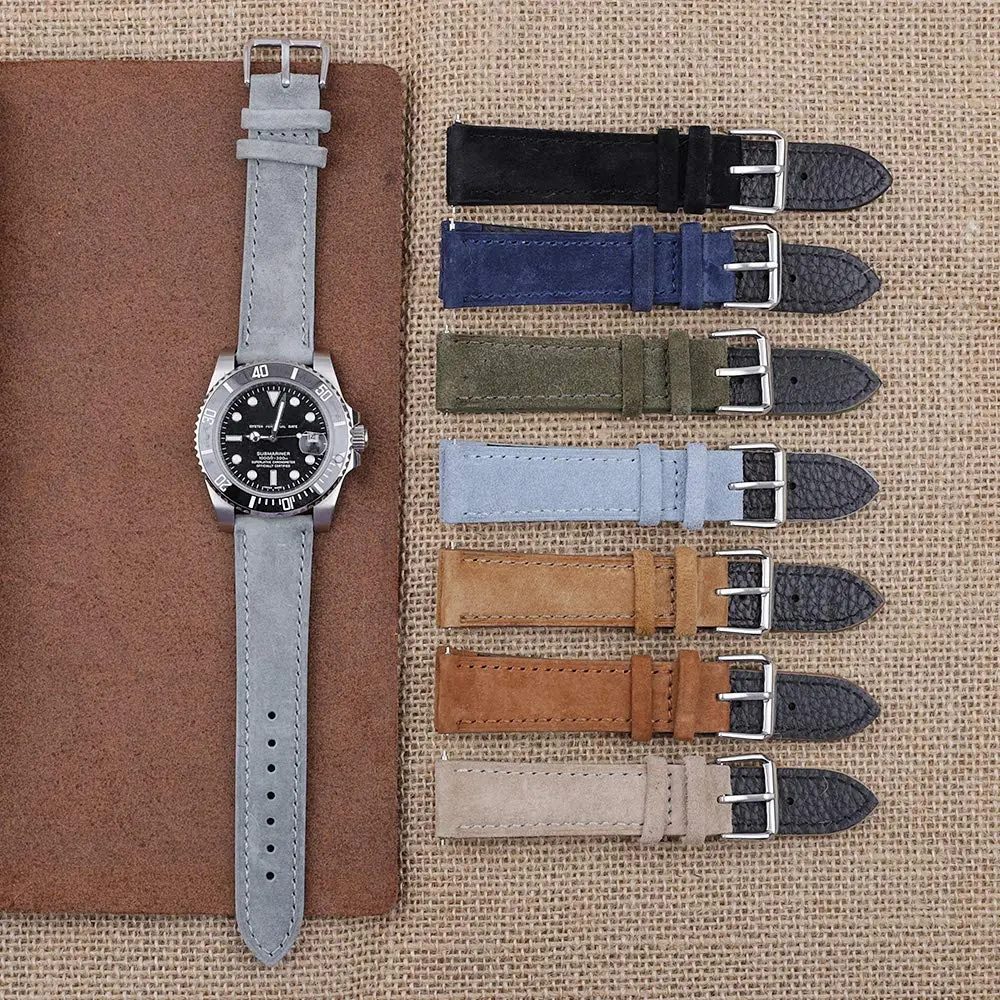 Onthelevel Suede Watch Strap-24mm | Soft Leather, Quick Release, Unisex Fit - view 7