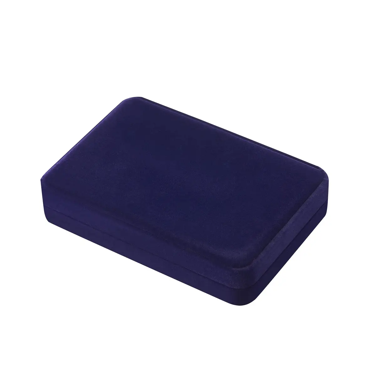 LETURE Large Velvet Jewelry Set Box, Blue | Necklace & Ring Organizer (17x12x4cm) - view 5