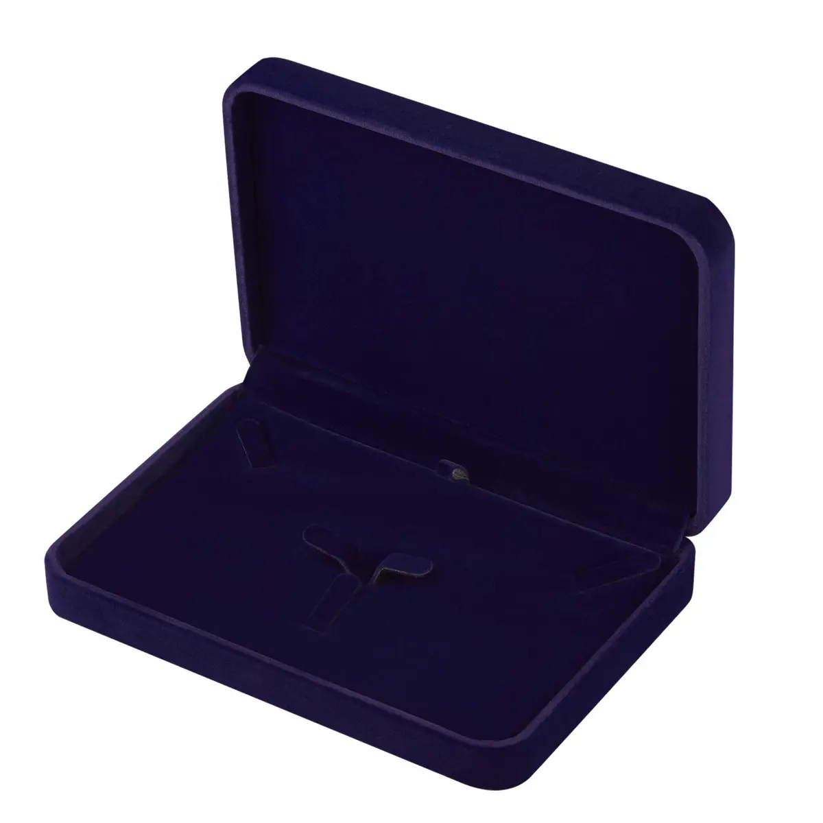 LETURE Large Velvet Jewelry Set Box, Blue | Necklace & Ring Organizer (17x12x4cm) - view 2
