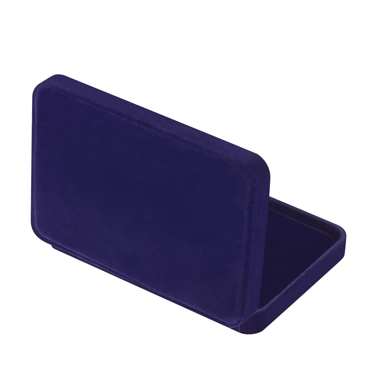 LETURE Large Velvet Jewelry Set Box, Blue | Necklace & Ring Organizer (17x12x4cm) - view 4