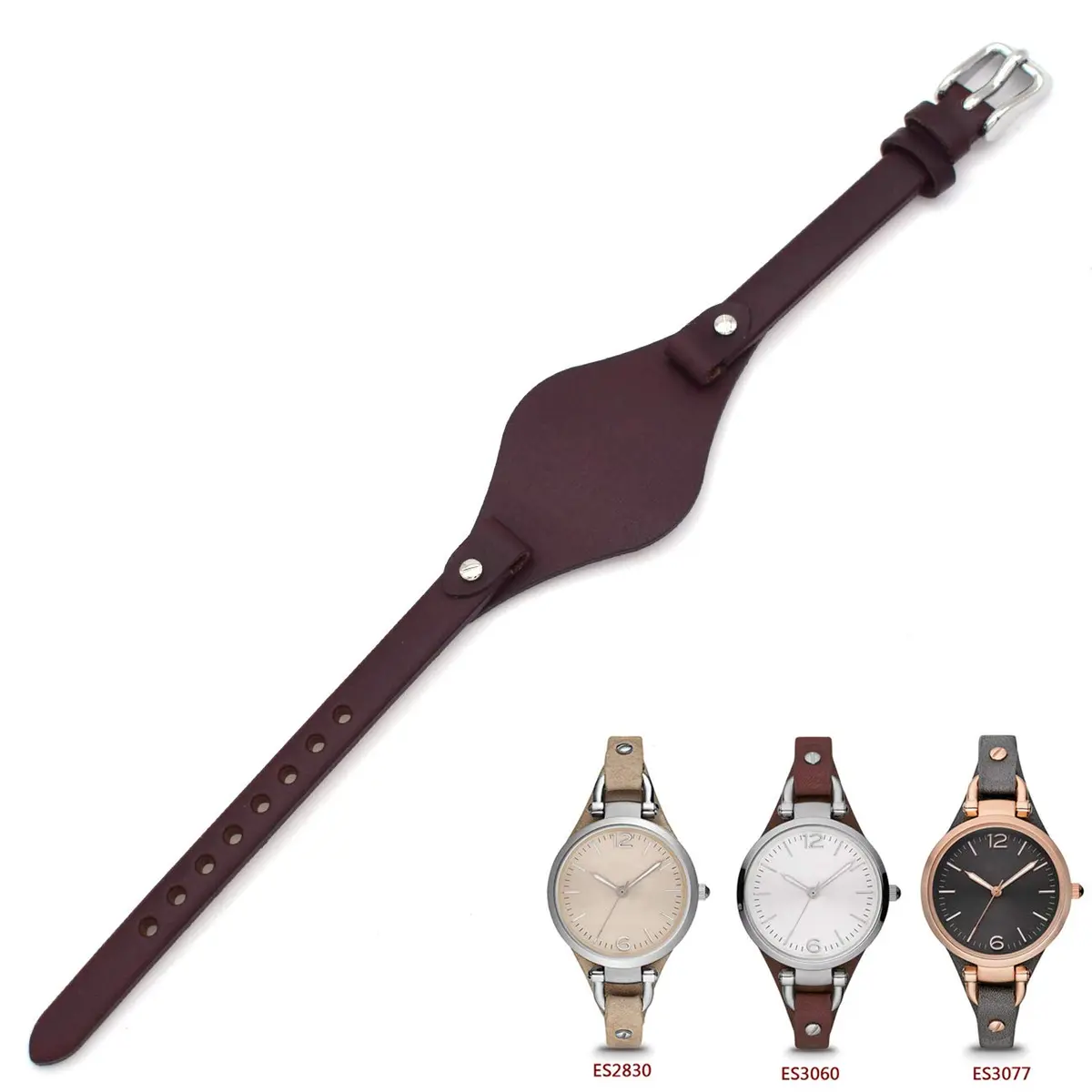 bullish 8mm Genuine Leather Watch Strap for Fossil | Elegant Calf Leather Replacement - main product image