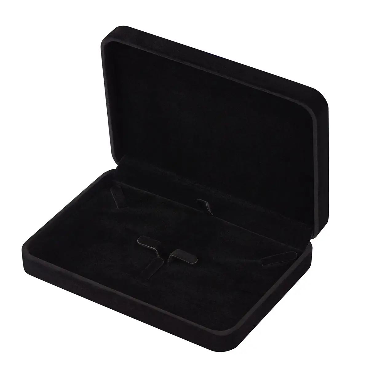 LETURE Large Velvet Jewelry Storage Box, Big Ring Earring Pendant Gift Case (Black) | Elegant Jewelry Organizer for Special Occasions - view 2