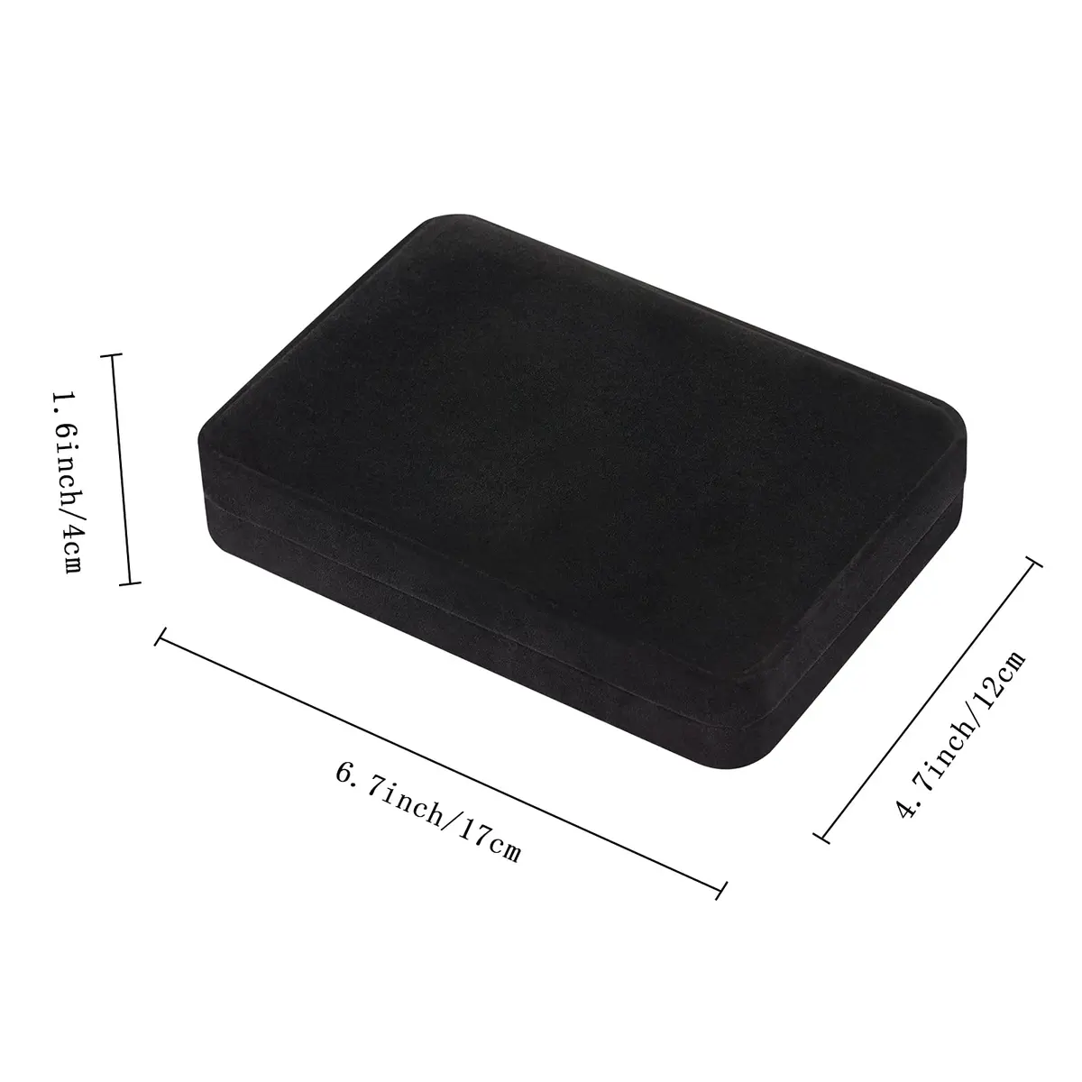 LETURE Large Velvet Jewelry Storage Box, Big Ring Earring Pendant Gift Case (Black) | Elegant Jewelry Organizer for Special Occasions - view 3