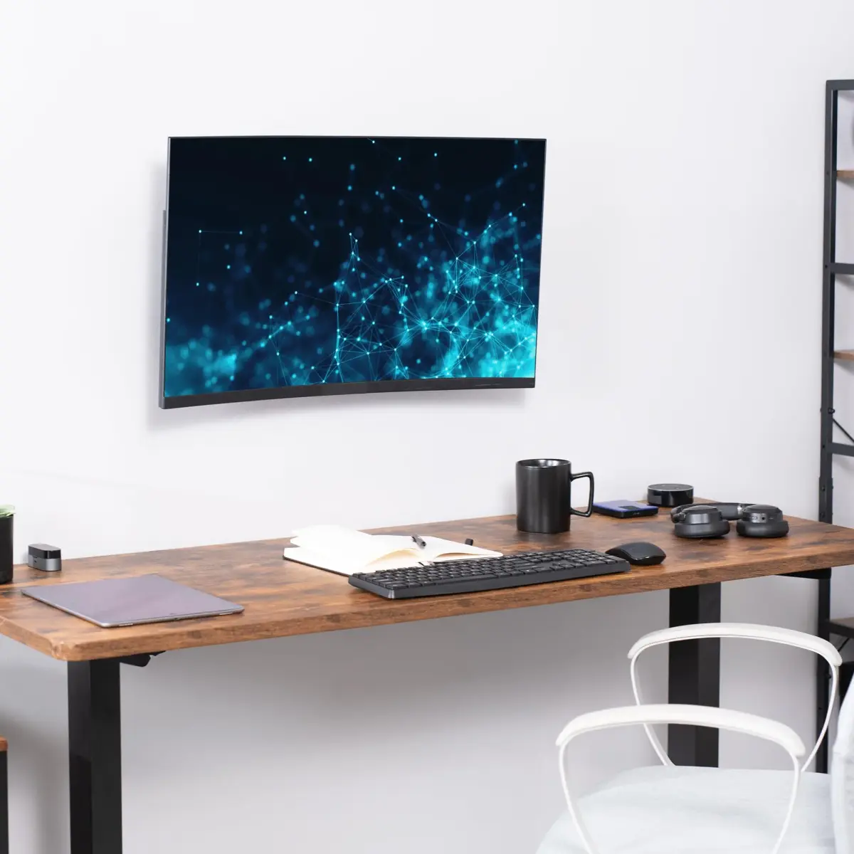 VIVO MOUNT-VW01A Black Single Monitor Wall Mount 17-32 inch | Ergonomic Height Adjustment - view 6