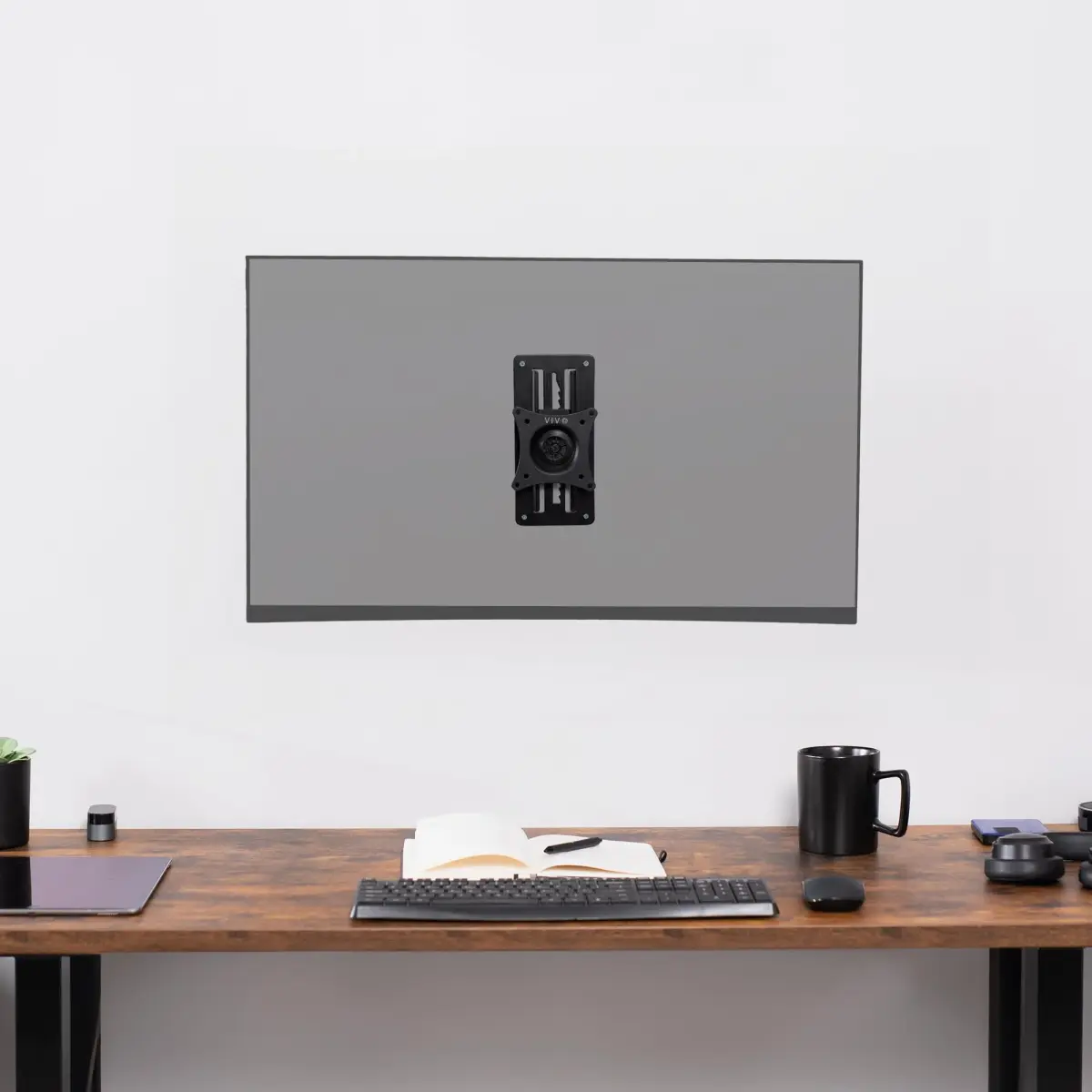 VIVO MOUNT-VW01A Black Single Monitor Wall Mount 17-32 inch | Ergonomic Height Adjustment - view 9