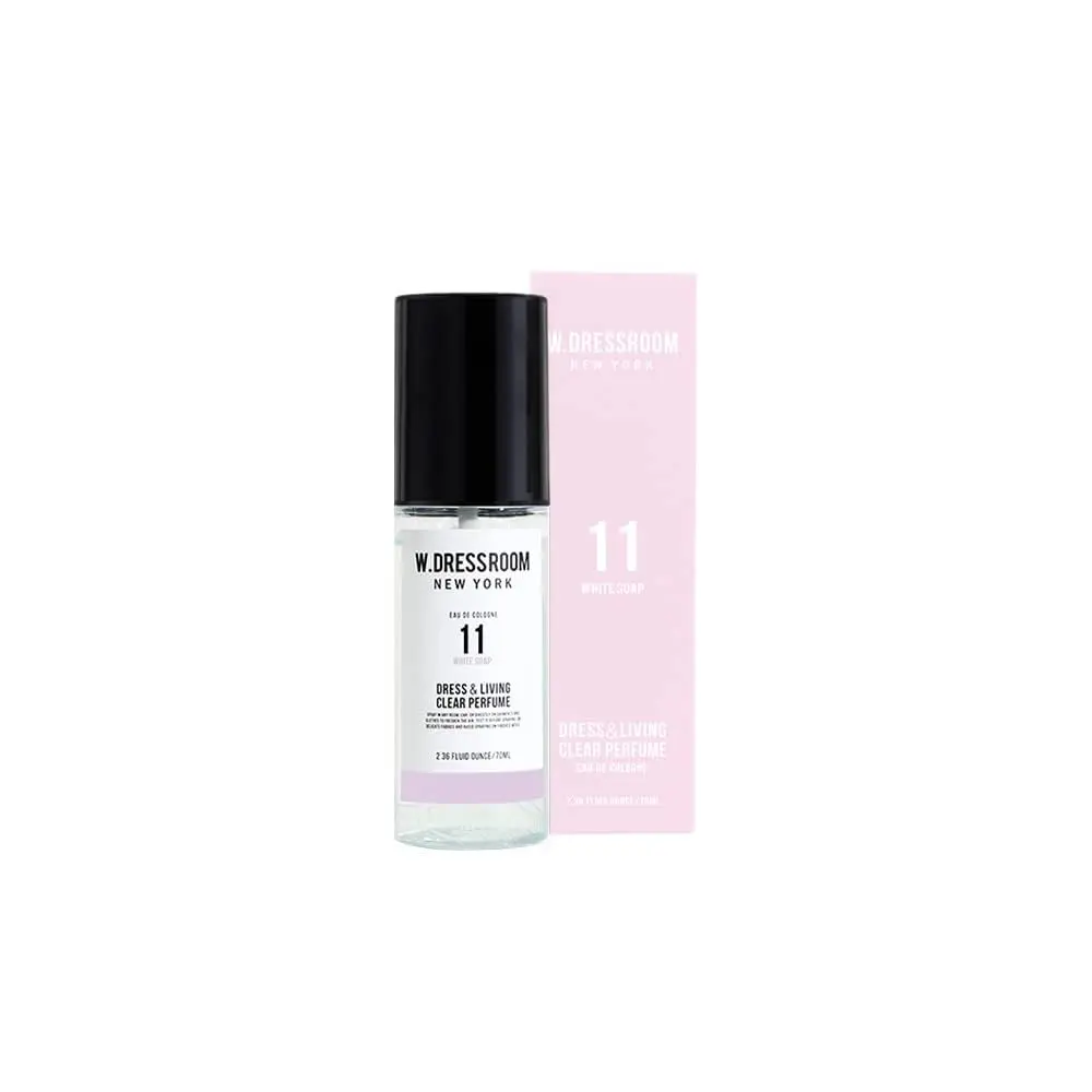 W.Dressroom No.11 White Soap & Living Clear Perfume 70ml | Refreshing Floral Scent for Fabrics & Air - main product image