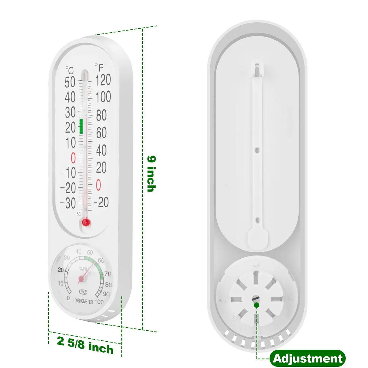DWEPTU Analog Thermometer Hygrometer | Accurate Temperature & Humidity Gauge for Indoor/Outdoor Use - view 2