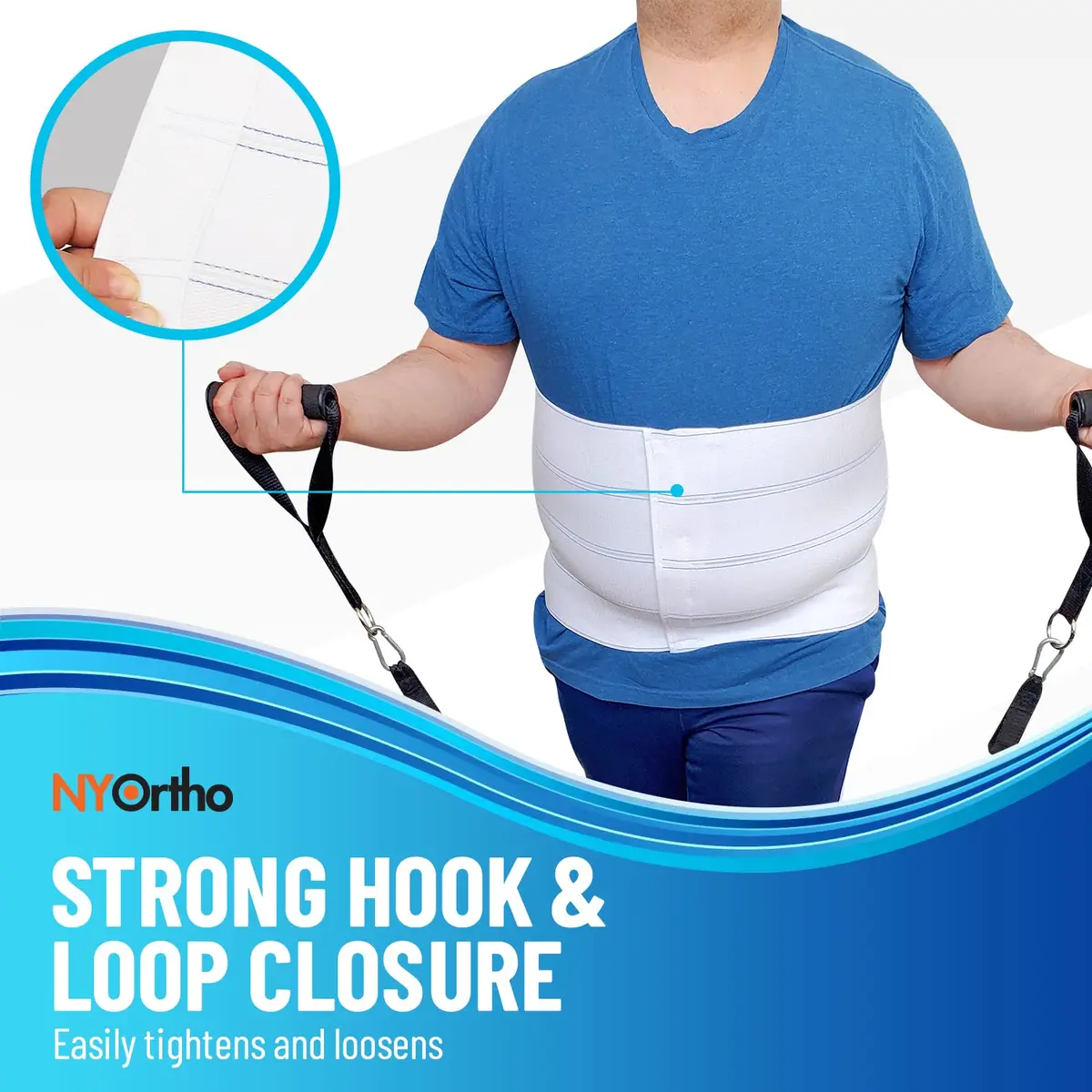 NYOrtho Bariatric Abdominal Binder 12" Wide Elastic Belly Wrap for Plus-Size Men & Women | Post-Surgery Support & Slimming Effect - view 4