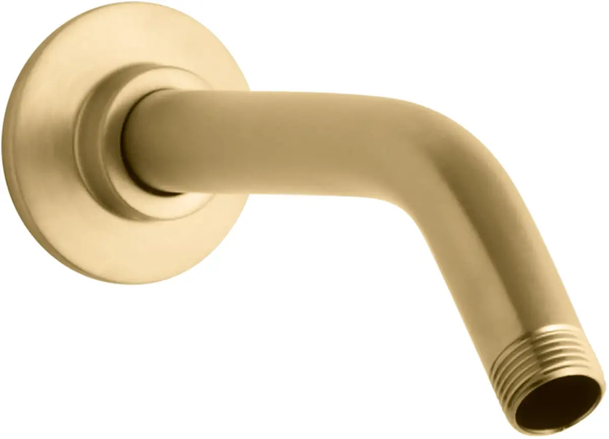 Kohler MasterShower Shower Arm and Flange 7.5-inch (19 cm) with Vibrant Brushed Moderne Brass Finish | Solid Brass Construction - main product image