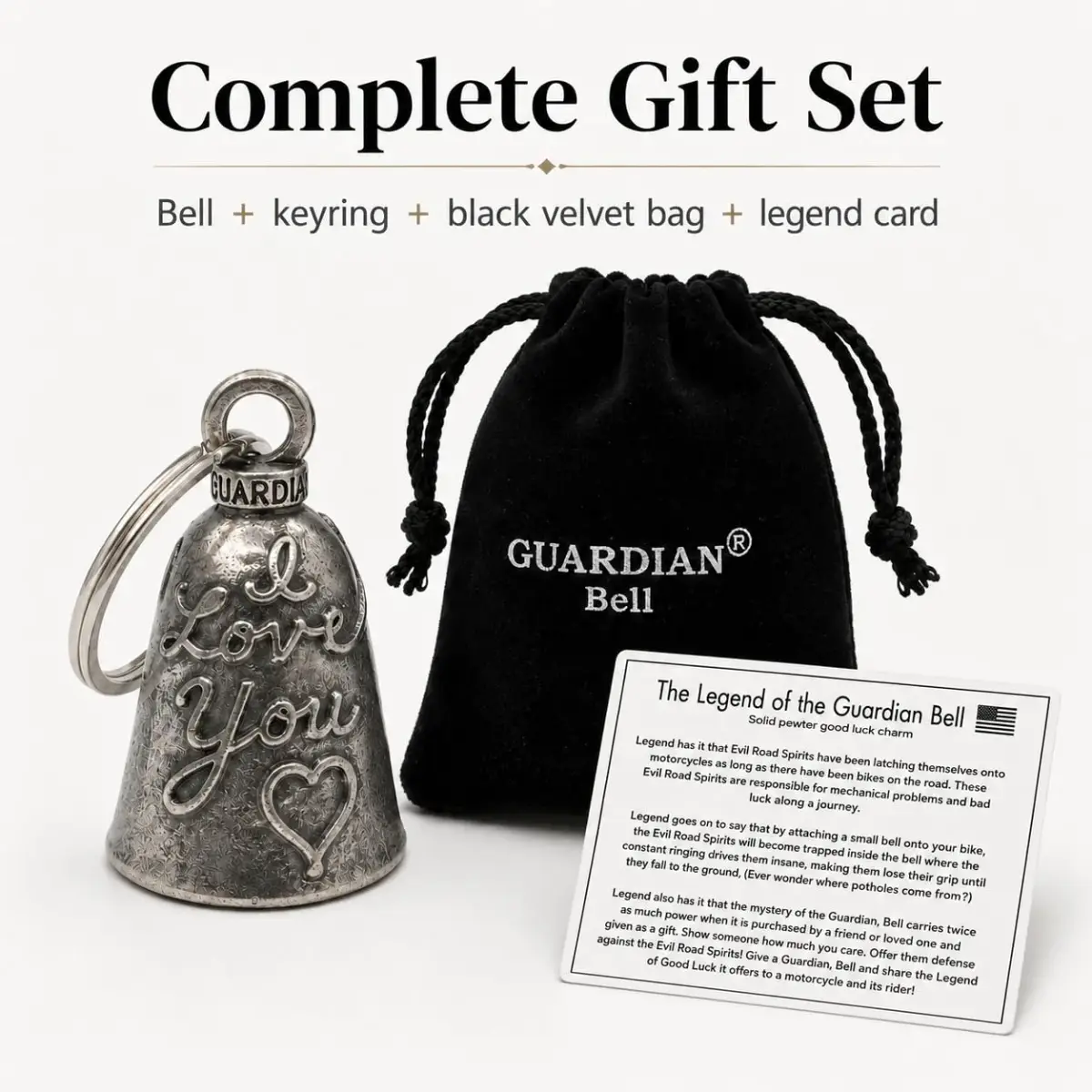 Guardian Bell Green Man Good Luck Bell with Keyring & Gift Bag | Motorcycle Bell | 1.75 inch - view 6
