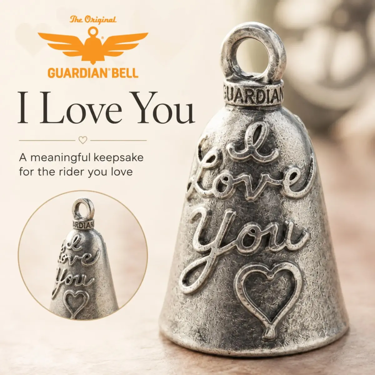 Guardian Bell Green Man Good Luck Bell with Keyring & Gift Bag | Motorcycle Bell | 1.75 inch - view 7