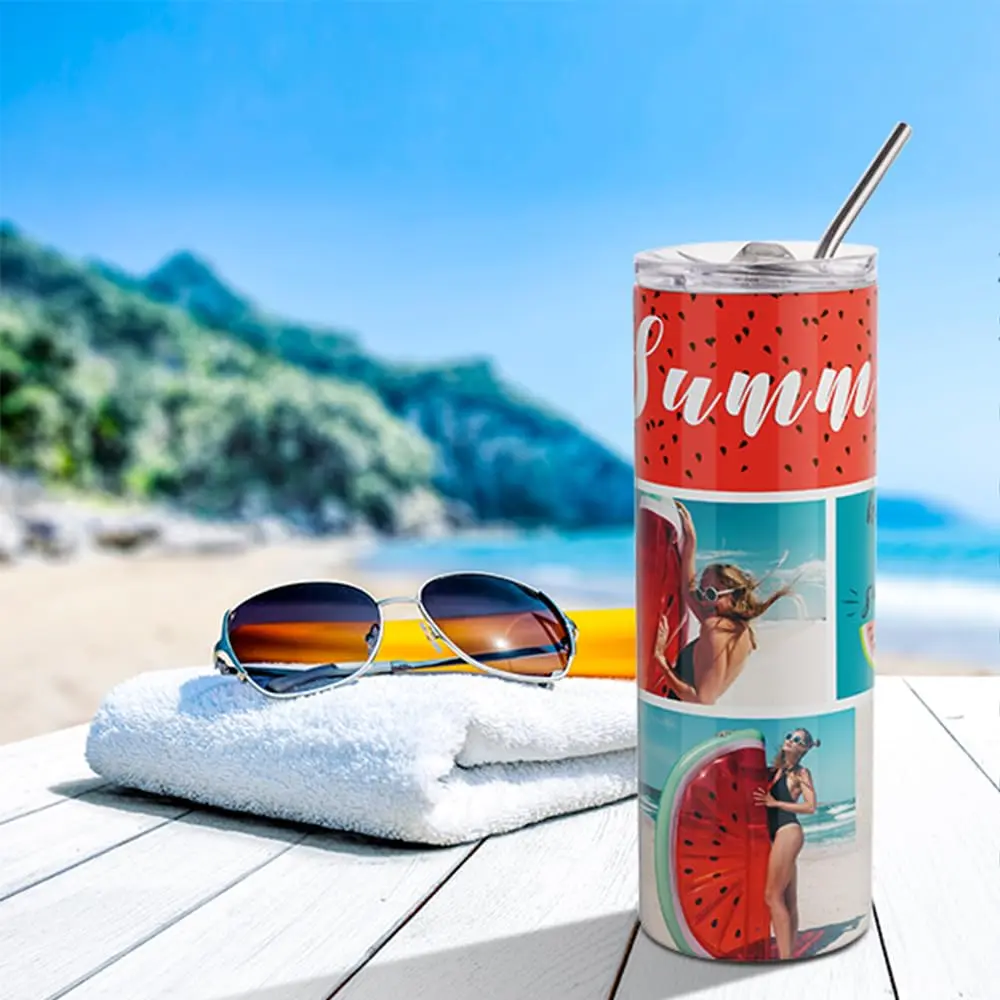 PYD Life 4 Pack Sublimation Blanks Tumblers Straight Skinny 20 OZ | Bright Full Wrap Print Ready - view 6