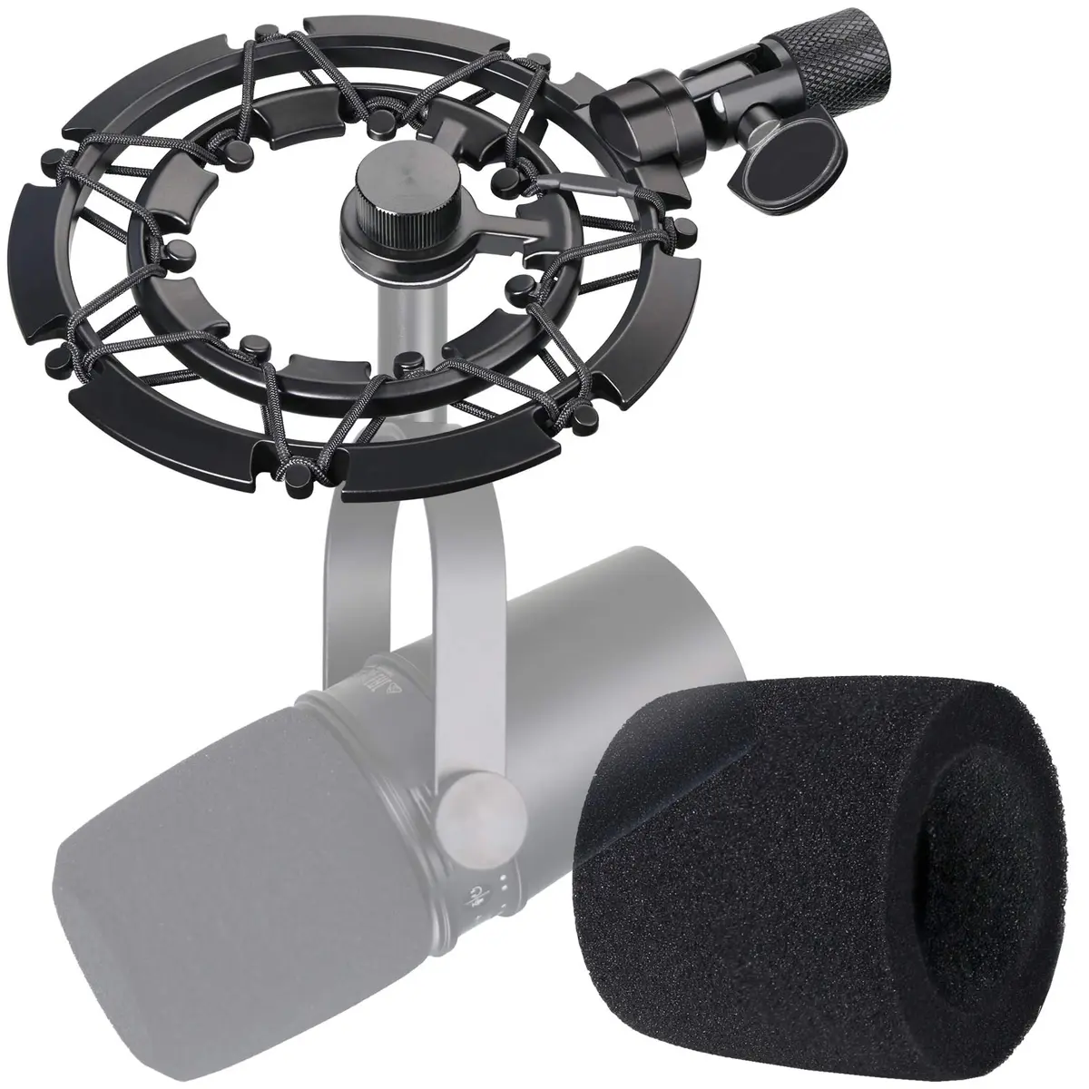 YOUSHARES MV7 Shock Mount with Pop Filter | Vibration & Noise Isolation for Microphones (70-120 chars) - main product image