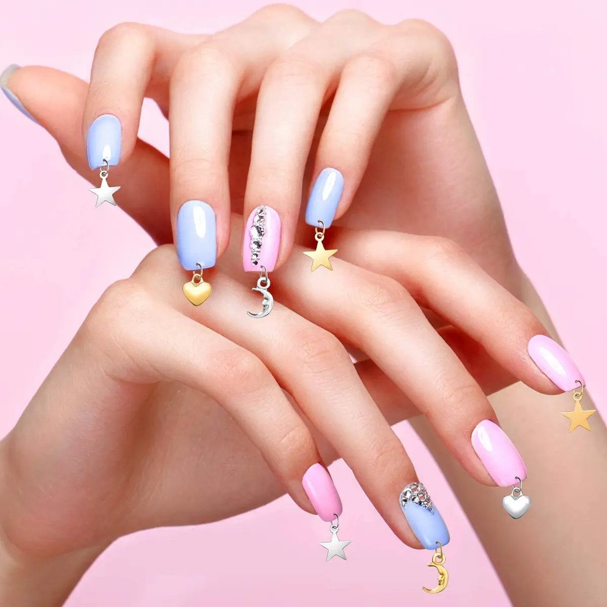 PAGOW 71PCS Dangle Nail Art Charms Kit with Hand Drill & Jump Rings | Nail Piercing Tool for Acrylic, Gel & Decorations - view 8