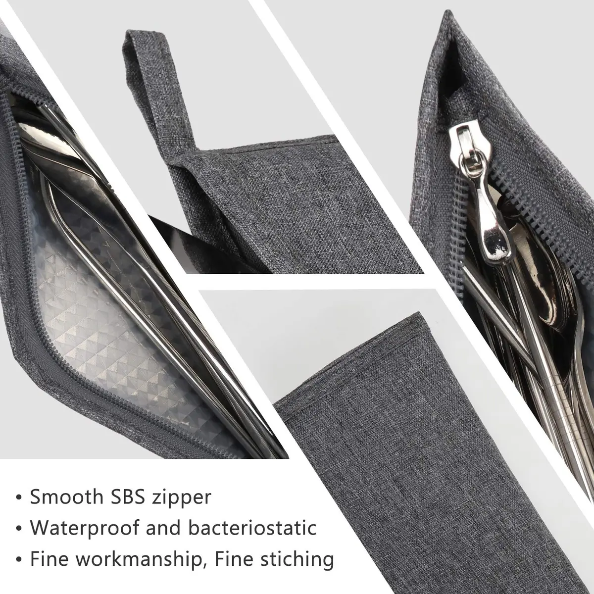 Aosbos Chopsticks Carrying Case Reusable Pouch | Portable Flatware Bag for Travel & Home - view 5