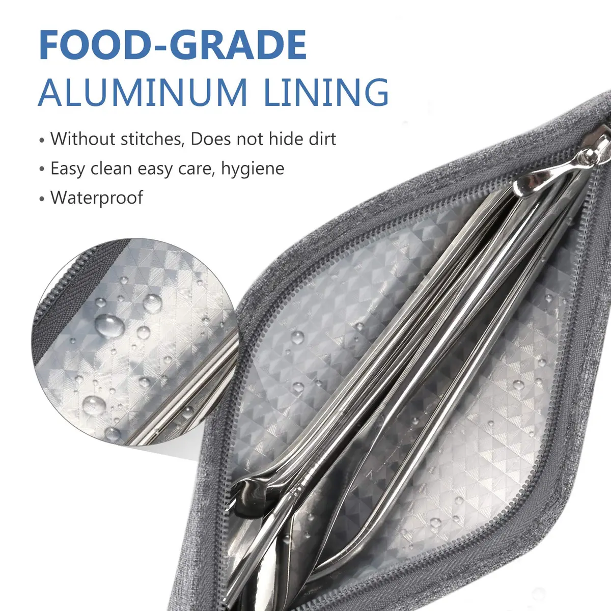 Aosbos Chopsticks Carrying Case Reusable Pouch | Portable Flatware Bag for Travel & Home - view 2
