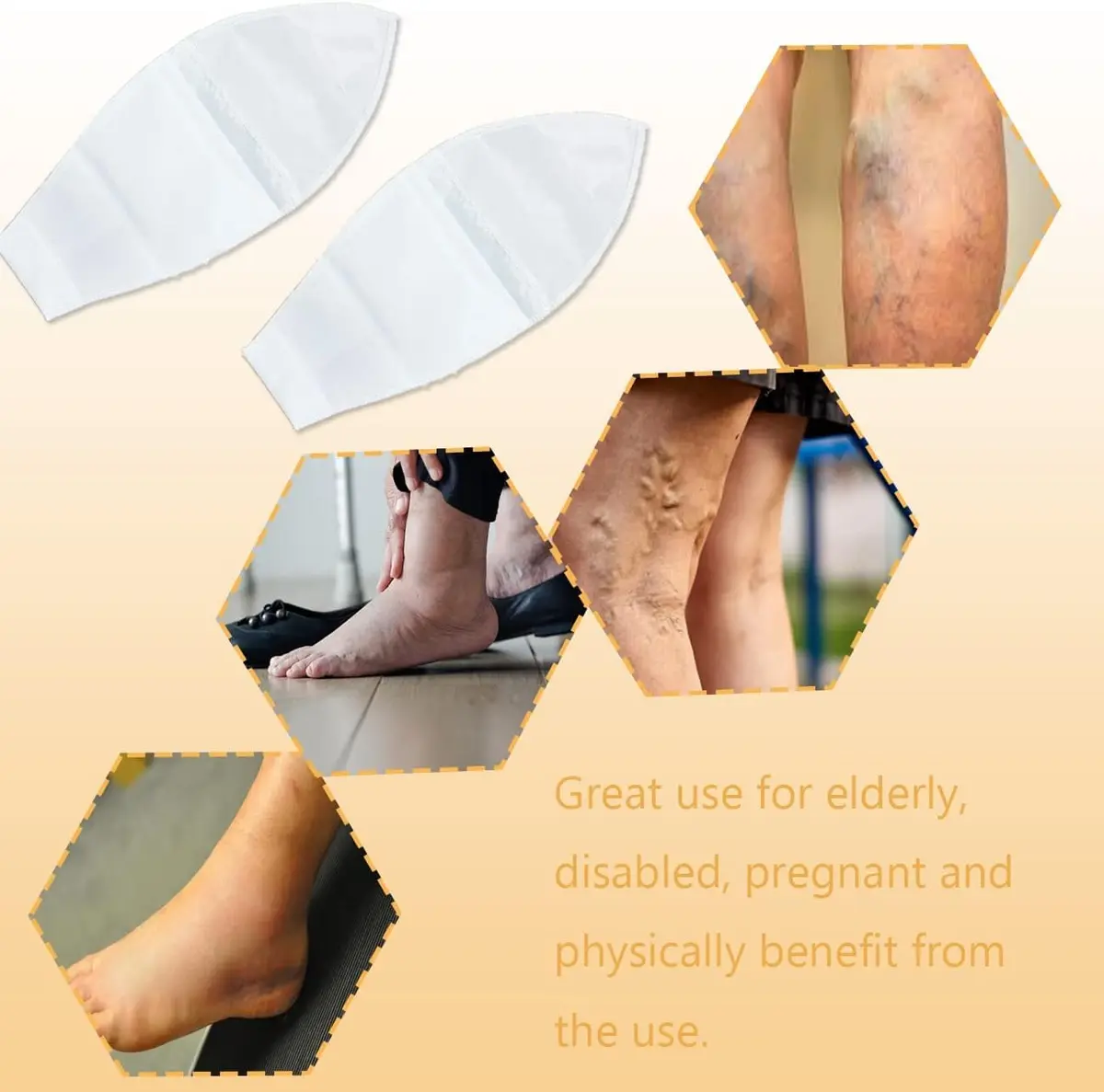 MUROCEA Open Toe Compression Sock Aid for Easy Slide - 2 Pcs, 36cm (14") x 15cm (6") | Aids Elderly, Disabled, Pregnant - view 5