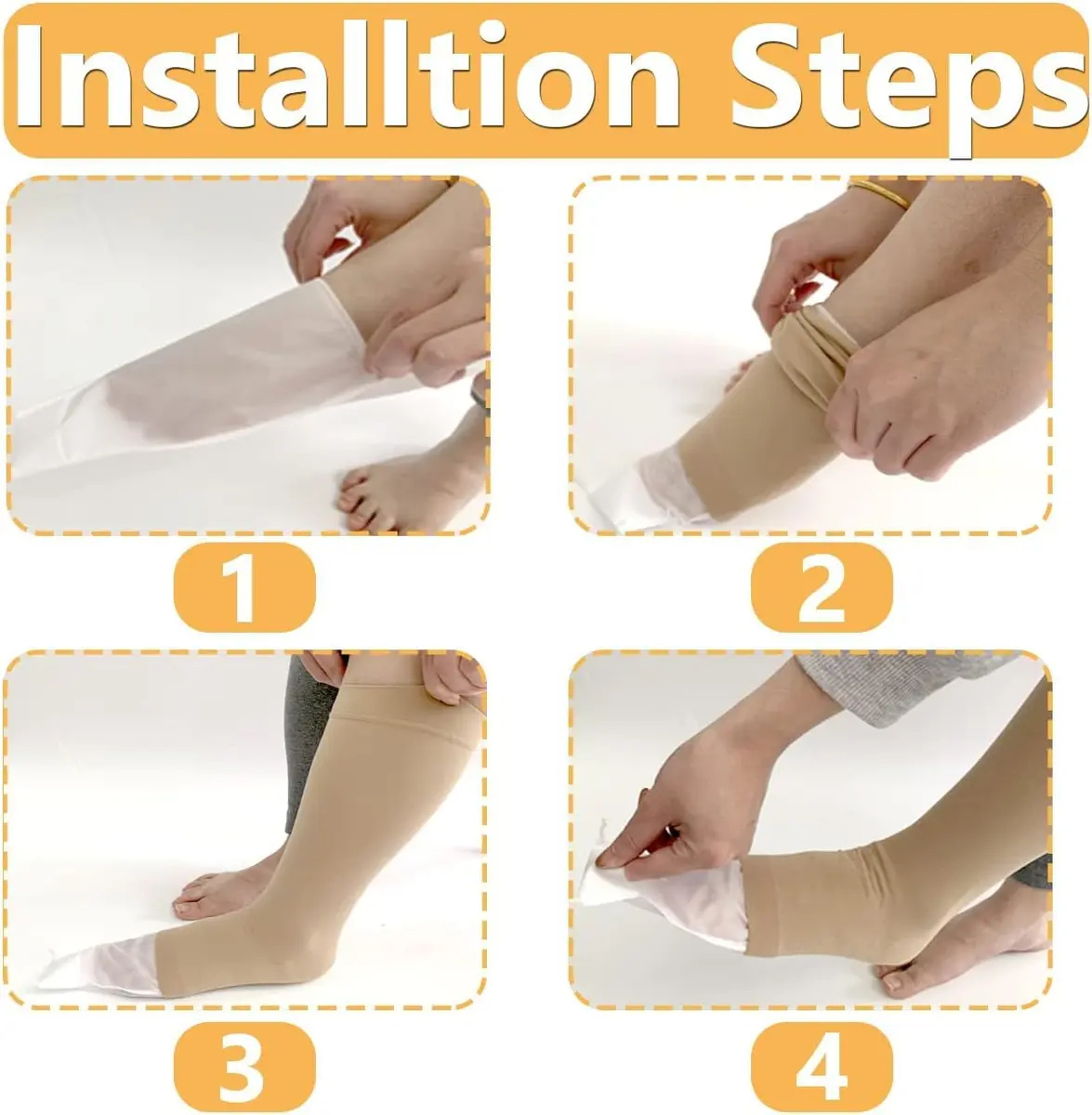 MUROCEA Open Toe Compression Sock Aid for Easy Slide - 2 Pcs, 36cm (14") x 15cm (6") | Aids Elderly, Disabled, Pregnant - view 4