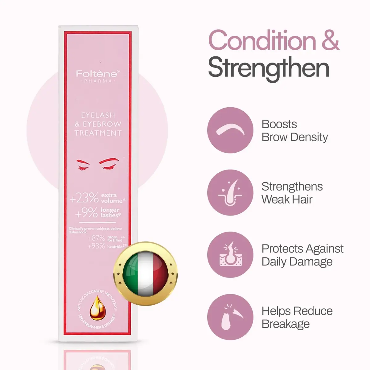 Foltene Eyelash & Eyebrow Treatment Serum 10ml (0.34 Fl Oz) | Stimulates Growth for Fuller, Longer Lashes & Brows - view 3