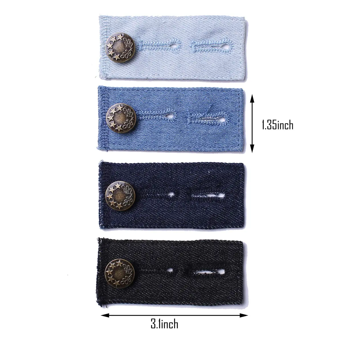J.CARP Denim Waist Extender Button for Jeans and Skirt | Adjustable Metal Buttons, 4 Assorted Colors - view 3