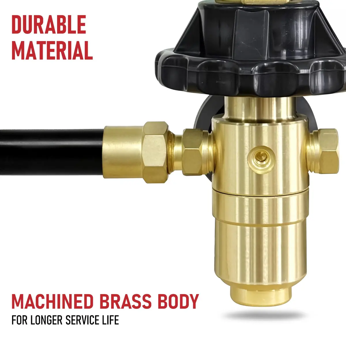 RX WELD Helium Regulator with CGA580 Tank Valve | Durable Brass Fittings, 0-3000 PSI - view 5