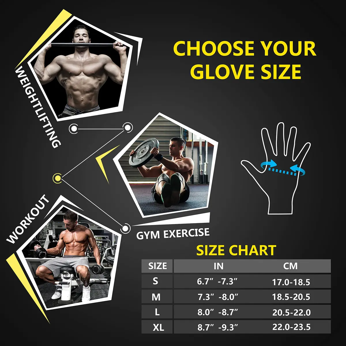 ihuan Full Finger Workout Gloves for Men with Wrist Support, Weight Lifting Gym Gloves XL | Padded Grip & Breathable - view 6
