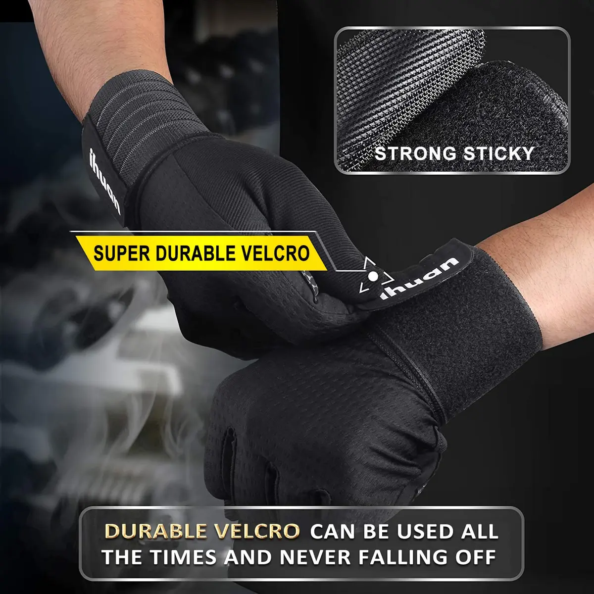 ihuan Full Finger Workout Gloves for Men with Wrist Support, Weight Lifting Gym Gloves XL | Padded Grip & Breathable - view 7