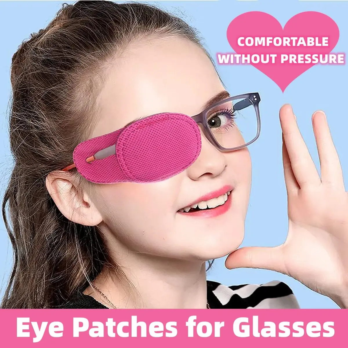 VEEJION Pink 12PCS Eye Patches for Adults & Kids | Treat Lazy Eye & Amblyopia - view 2