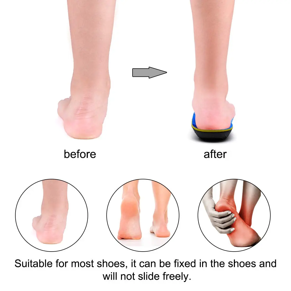 STSVZORR Plantar Fasciitis Orthotic Insoles 220 lbs+ High Arch Support | Relieves Foot & Knee Pain - view 6